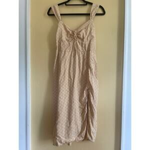 Abercrombie & Fitch Yellow Floral Tie Front Side Slit Midi Sundress Sz M Daisy